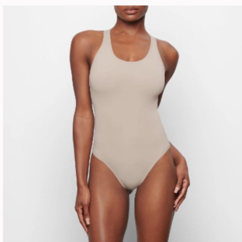 SKIMS Beige Racerback Bodysuit
